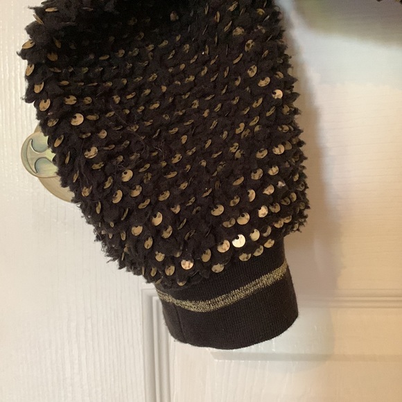 Ett:Twa for Anthropologie Black with Gold Sequins Sweater - Picture 4 of 7